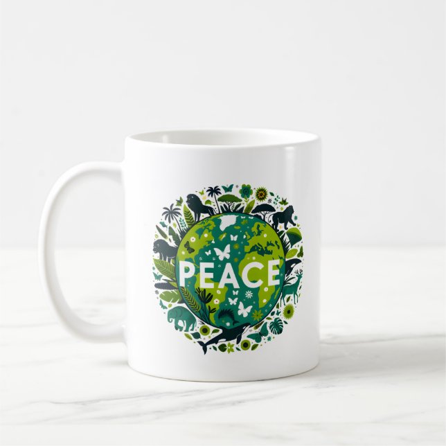 Peaceful Planet - Saving the Environment  Coffee Mug (Left)