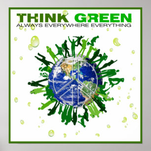 Peaceful Planet: Think Green Poster