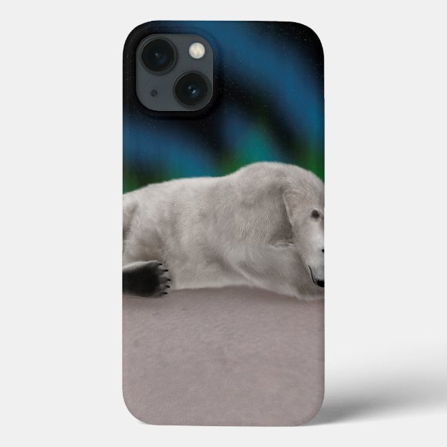 Peaceful Polar Bear Arctic Nature Illustration Case-Mate iPhone Case (Back)