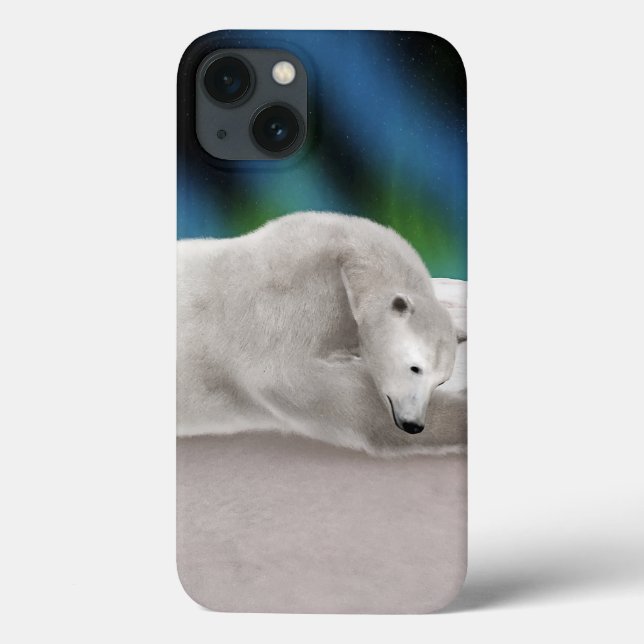 Peaceful Polar Bear Arctic Nature Illustration Case-Mate iPhone Case (Back)