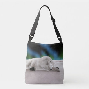 Peaceful Polar Bear Arctic Nature Illustration Crossbody Bag