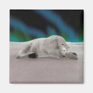 Peaceful Polar Bear Arctic Nature Illustration Magnet