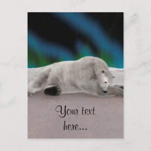 Peaceful Polar Bear Arctic Nature Illustration Postcard
