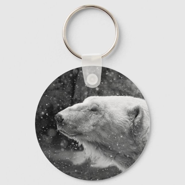 Peaceful Polar Bear Key Ring (Front)