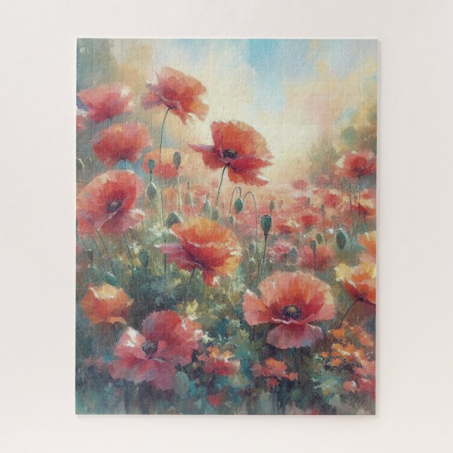 Peaceful Poppy Meadow Jigsaw Puzzle (Vertical)