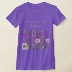 Peaceful, Pretty Floral Garden Fence  T-Shirt