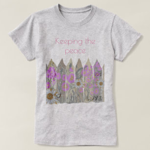 Peaceful, Pretty Floral Garden Fence  T-Shirt