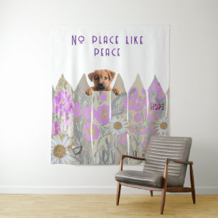 Peaceful, Pretty Floral Garden Fence  Tapestry