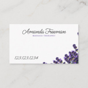 Peaceful Purple Lavender Massage Therapy Business Card