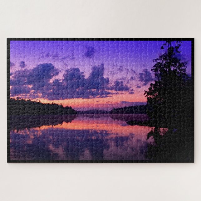 Peaceful Purple Sunset Jigsaw Puzzle (Horizontal)