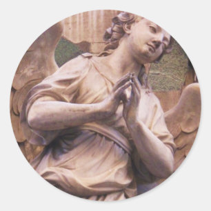 Peaceful Renaissance Angel Classic Round Sticker