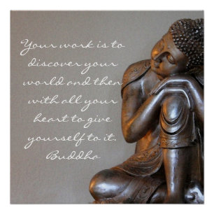 Peaceful resting Buddha with words of wisdom Poster