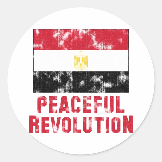 Peaceful Revolution Vintage Classic Round Sticker (Front)