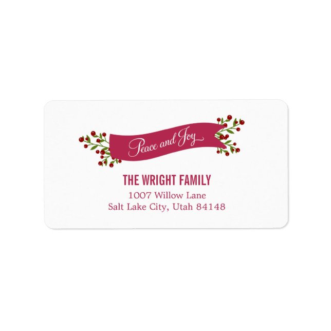 Peaceful Ribbon Address Labels (Front)