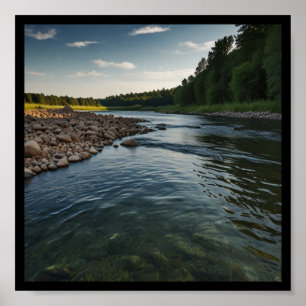 Peaceful River Countryside Poster