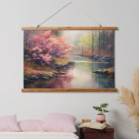 Peaceful River in Fall Japanese Forest Fine Art