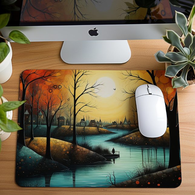 Peaceful River Park Landscape Mouse Mat (Creator Uploaded)