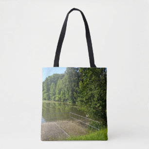 Peaceful Riverside Path Nature Tote Bag De