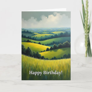 Peaceful Rolling Hills Birthday Card