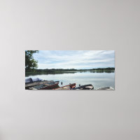 Peaceful Rowboats on Calm Lake Serene Nature Photo