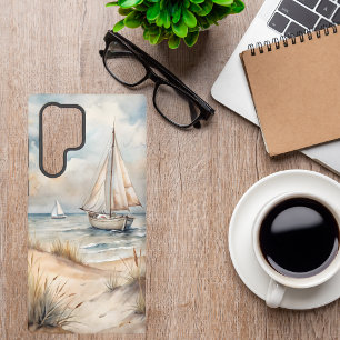 Peaceful Sailing Watercolor Coastal Samsung Galaxy Case
