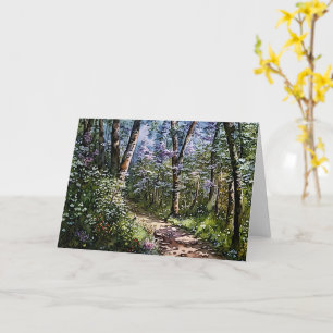 Peaceful Scene Forest Path Art Note Card
