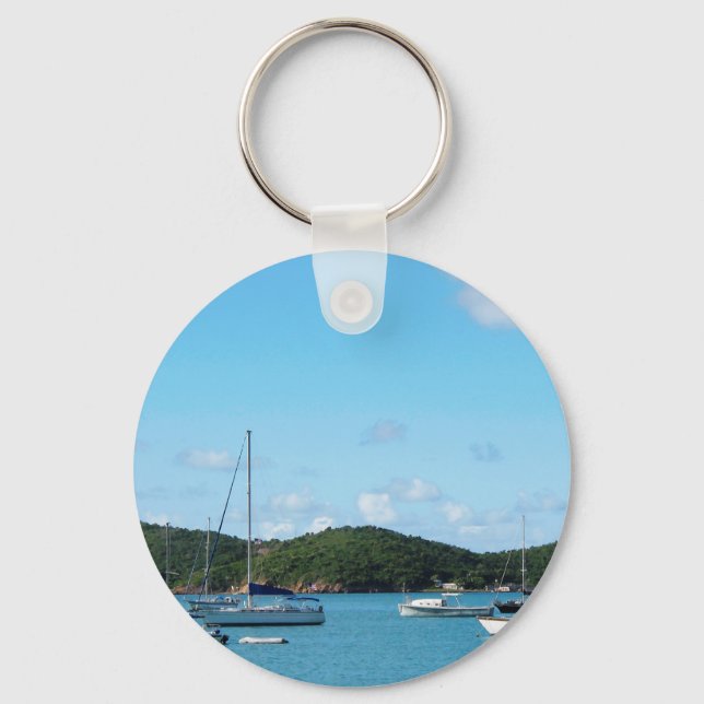 Peaceful Sea St. Thomas Key Ring (Front)