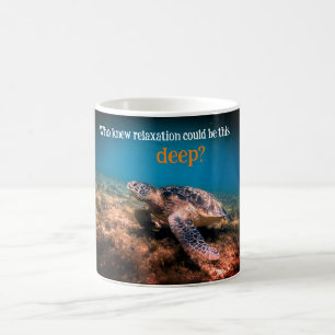 Peaceful Sea Turtle Relaxing On Ocean Floor Coffee Mug