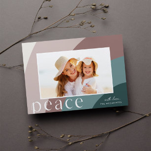 Peaceful Shades Modern Horizontal Photo Holiday Card