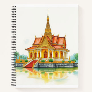 Peaceful Siam Temple with Notbook Notebook