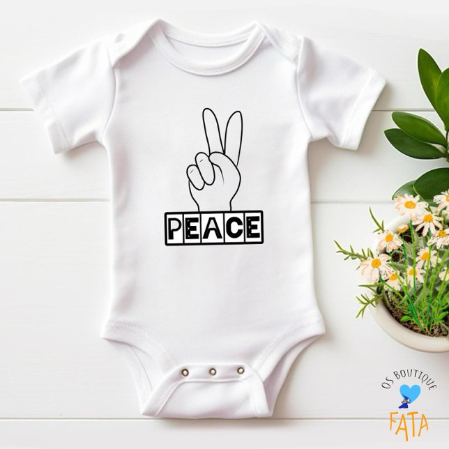 Peaceful sign baby bodysuit (Creator Uploaded)
