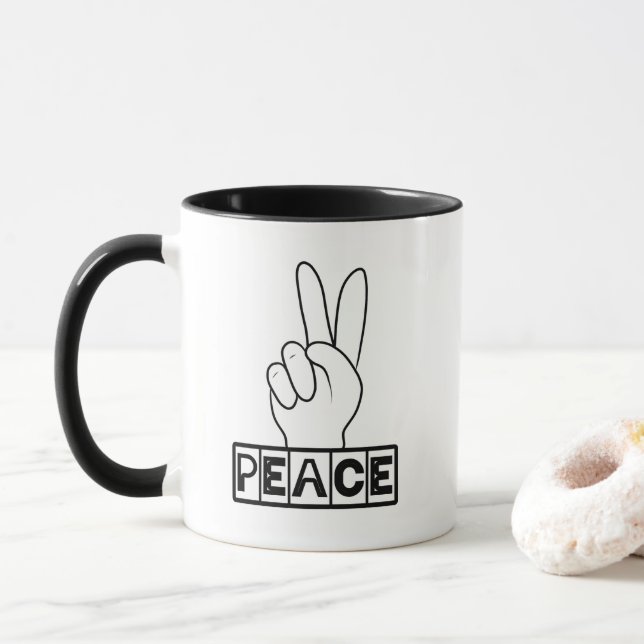 Peaceful sign mug (With Donut)
