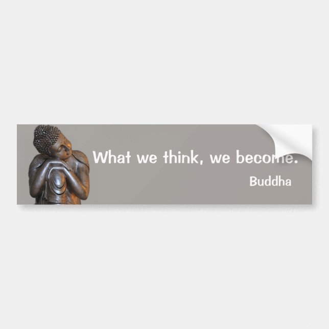 Peaceful silver Buddha words of wisdom Bumper Sticker (Front)