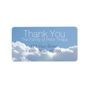 Peaceful Sky 2 Family Thank You Address Label