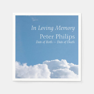 Peaceful Sky and Clouds Funeral Paper Napkins