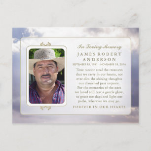 Peaceful Sky In Memory Sympathy Thank You PostCard