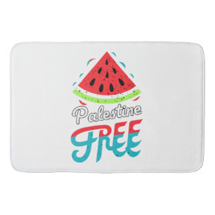 Peaceful Slices Watermelon Free Palestine - Suppor Bath Mat