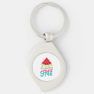 Peaceful Slices Watermelon Free Palestine - Suppor Key Ring