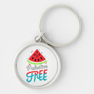 Peaceful Slices Watermelon Free Palestine - Suppor Key Ring