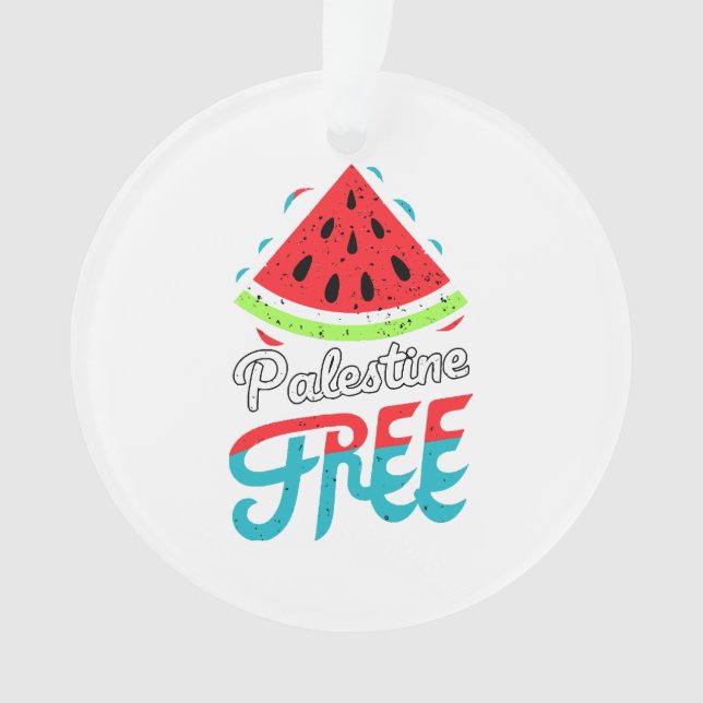 Peaceful Slices Watermelon Free Palestine - Suppor Ornament (Front)