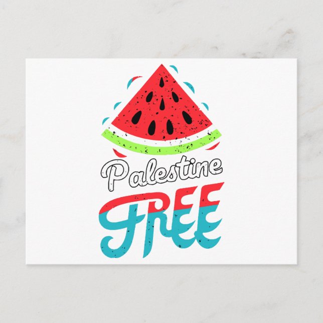 Peaceful Slices Watermelon Free Palestine - Suppor Postcard (Front)