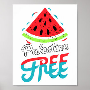 Peaceful Slices Watermelon Free Palestine - Suppor Poster