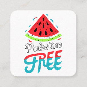Peaceful Slices Watermelon Free Palestine - Suppor Square Business Card