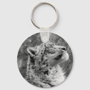 Peaceful Snow Leopard Key Ring