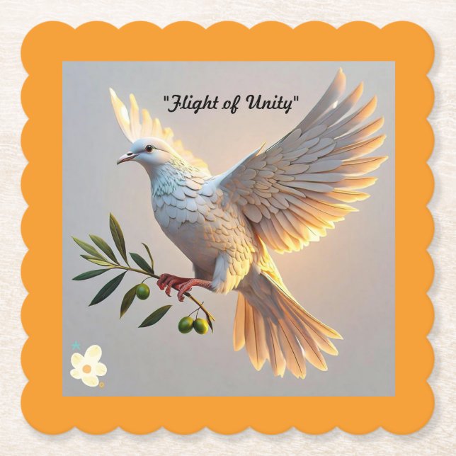 "Peaceful Spirit Soars" Paper Coaster (Front)