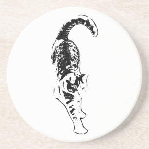 Peaceful Stretch Cat Coaster
