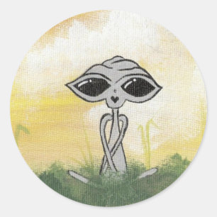 Peaceful Summer Alien Sticker