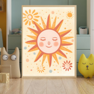 Peaceful Sun Nursery Wall Art Poster