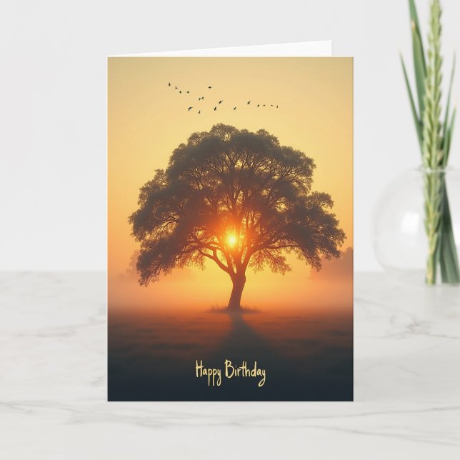 Peaceful Sunset Birthday Card (Front)