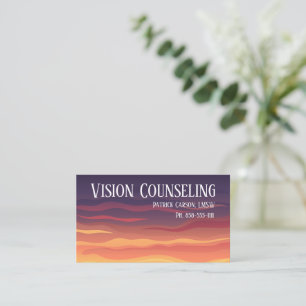 Peaceful Sunset Counseling Professional Business Card